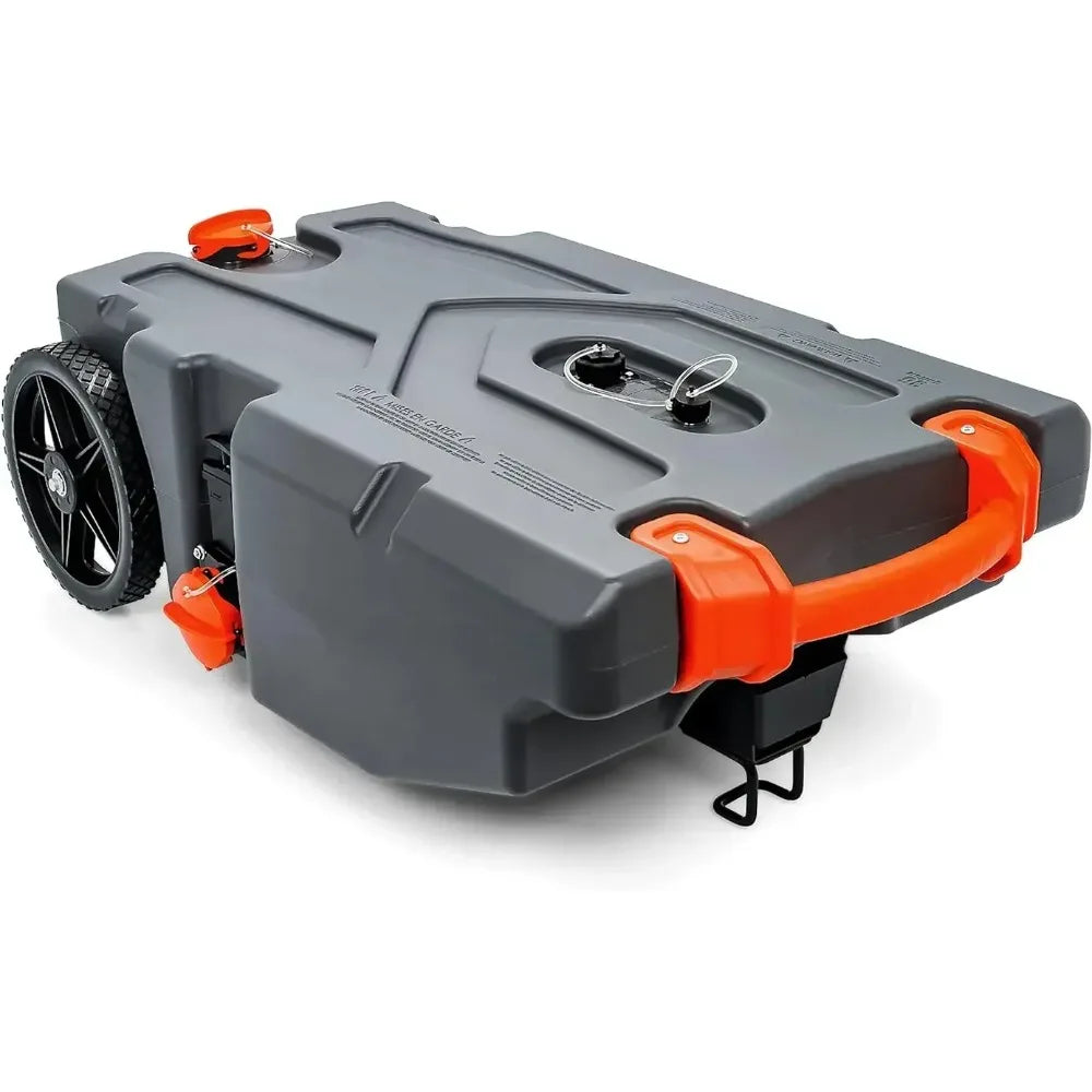 Camper RV Tote Tank With No-Flat Wheels And Gate Valve