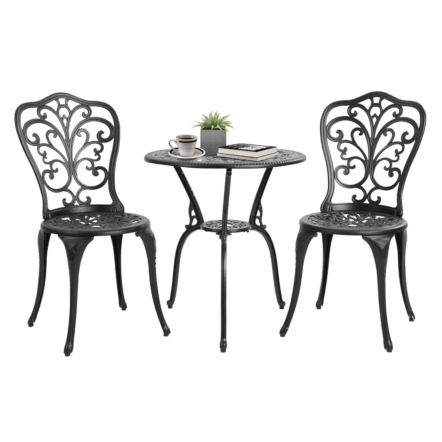 Bistro Table And Chairs Set Outdoor Patio Cast Aluminum