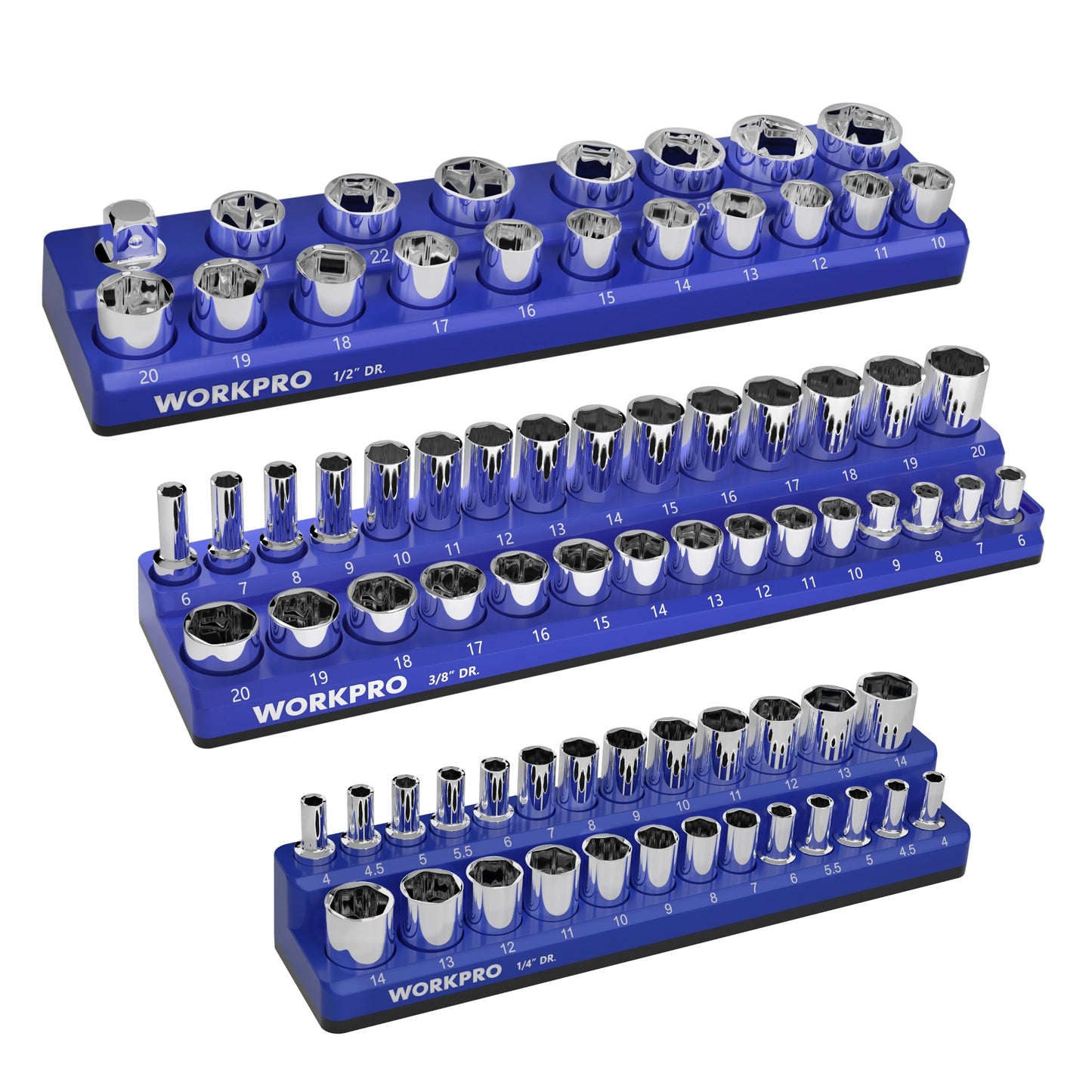 Magnetic Socket Organizer Set Large Capacity Metric And SAE