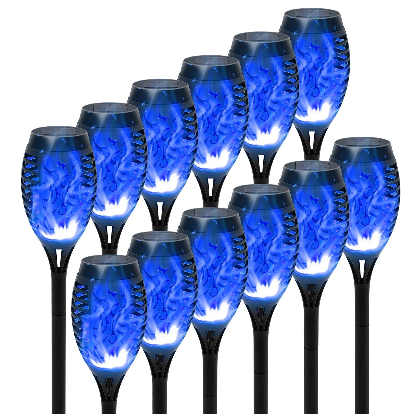 Solar Flame Torch Lights LED Flickering Outdoor Lawn Path Decoration