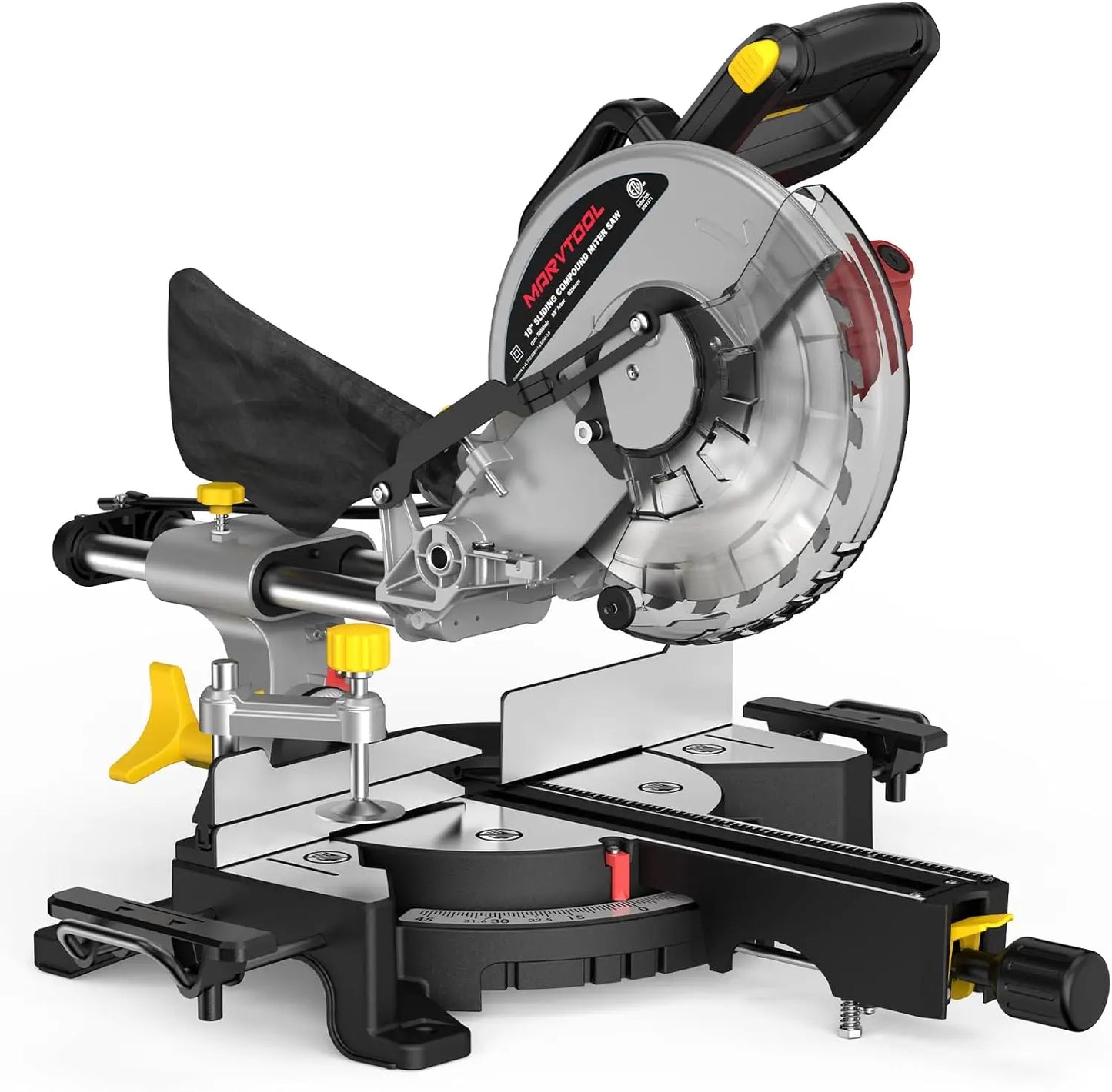 Marvtool JS-1207C3 Sliding Compound Miter Saw Dual-Bevel 0-45 Degrees