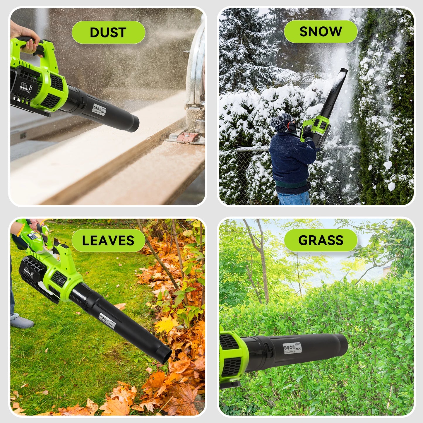Deli 21V Cordless Leaf Blower 4.0Ah Battery Packs And Charger