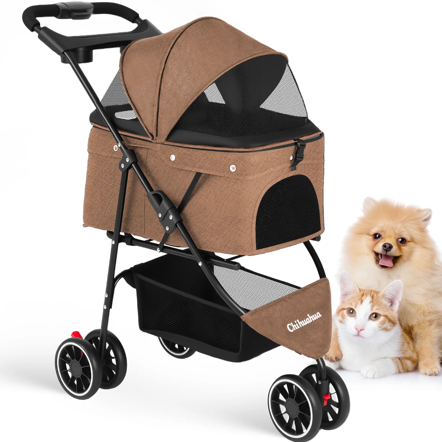 Chihuahua Pet Stroller For Dogs And Cats Foldable Portable