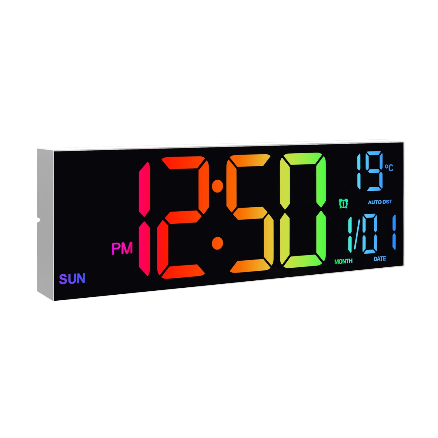 Digital Wall Clock With Large LED Display And Remote Temperature
