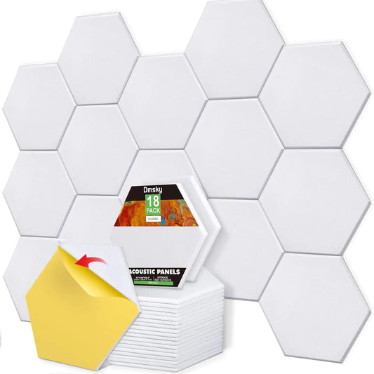 18 Pack SelfAdhesive Acoustic Panels Hexagonal Design For Home Office