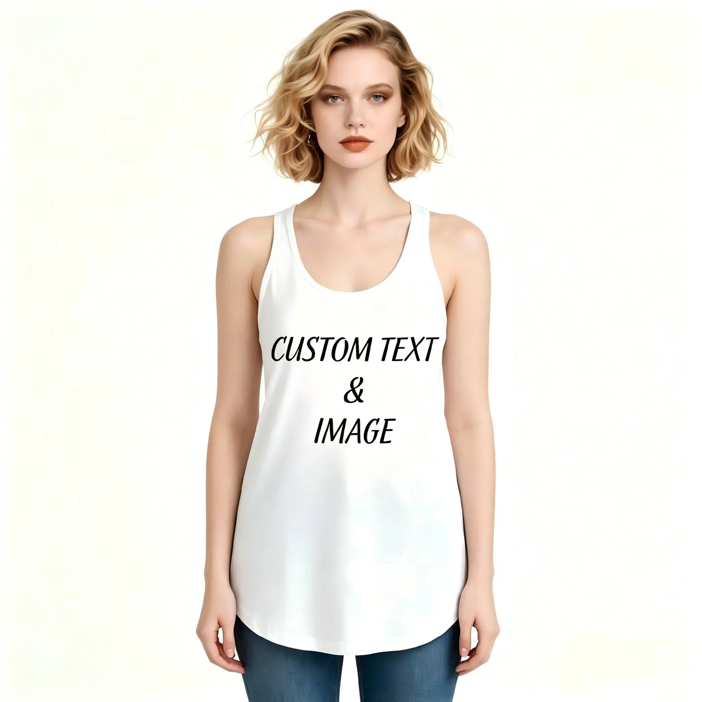 Racer Back Tank For Women Personalized With Your Own Text