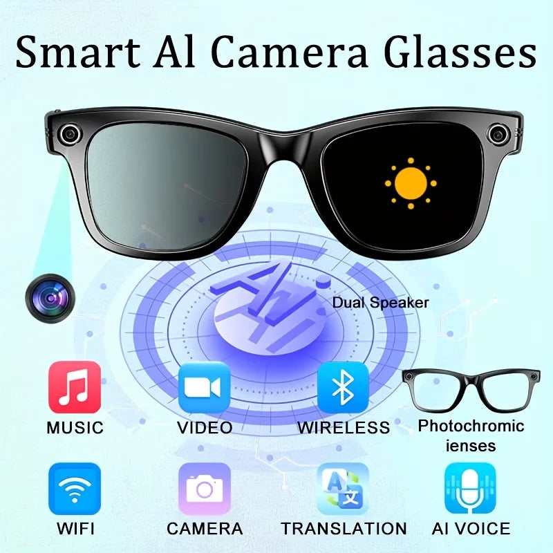 Giinova AI Smart Video Glasses 8MP Camera 4K Video