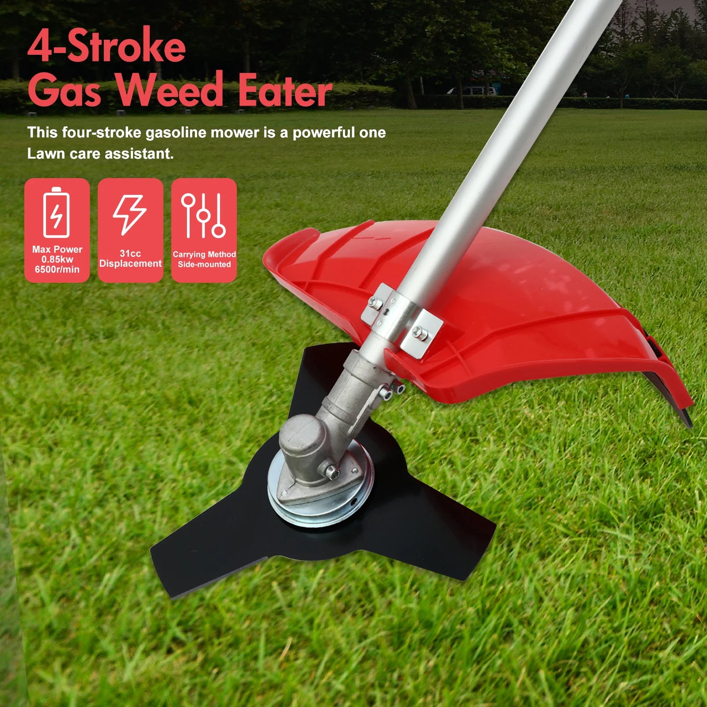 Gas 4 Stroke Weed Eater 31cc Straight Shaft Trimmer