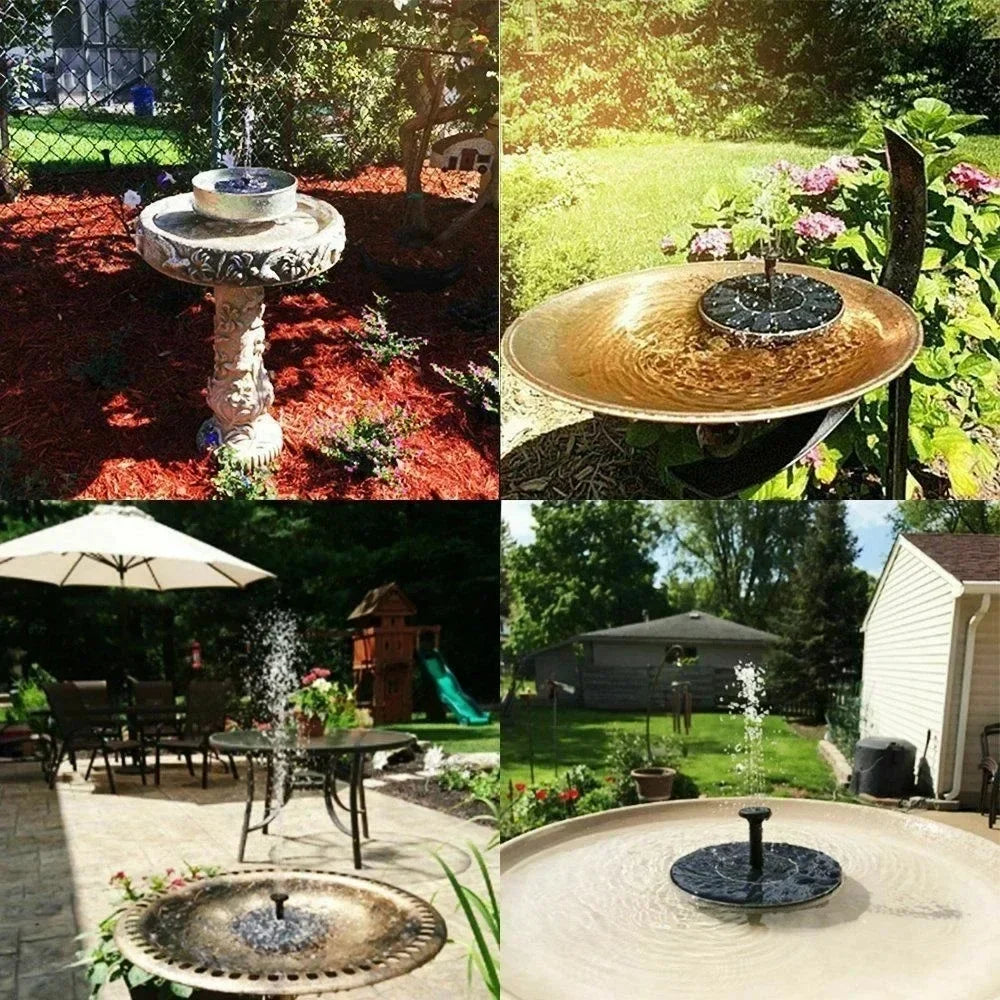 Solar Fountain Pump For Bird Baths And Ponds With Nozzles