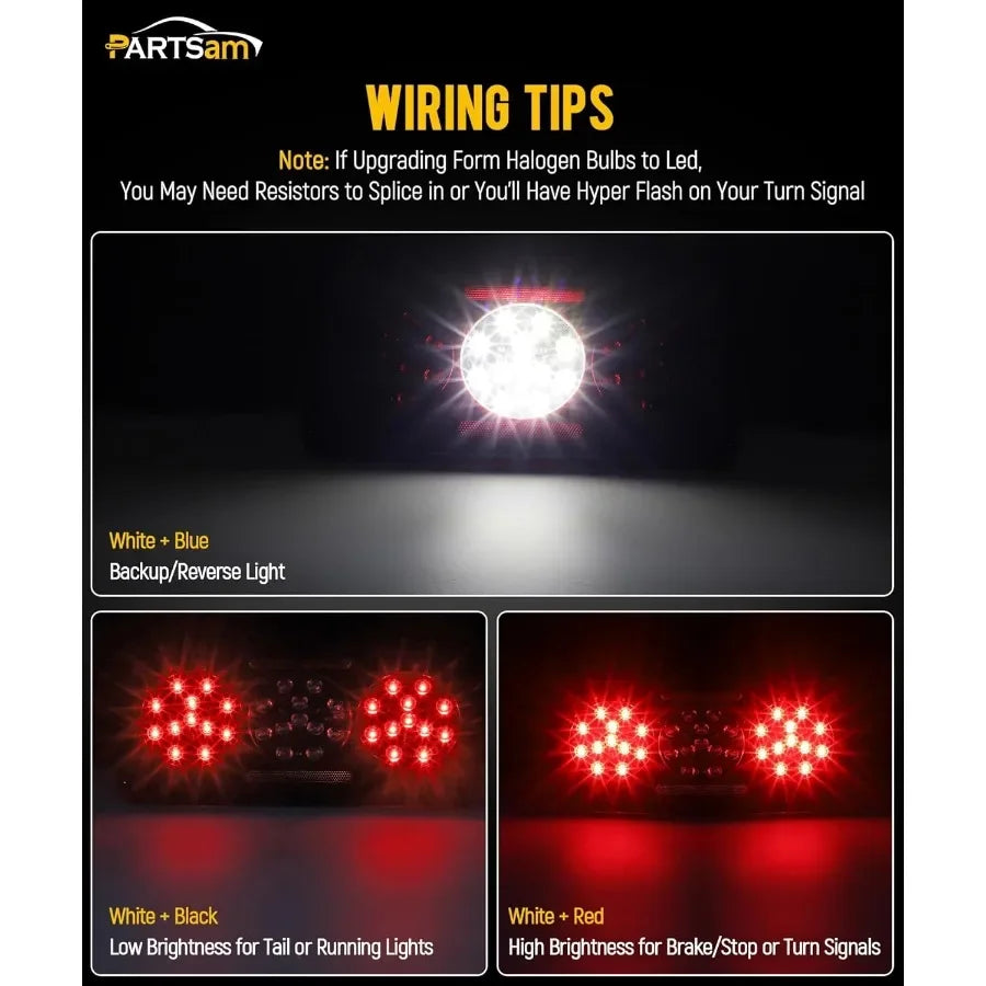 YAO HUI HUANG Rectangle LED Trailer Stop Lights 2 Pack