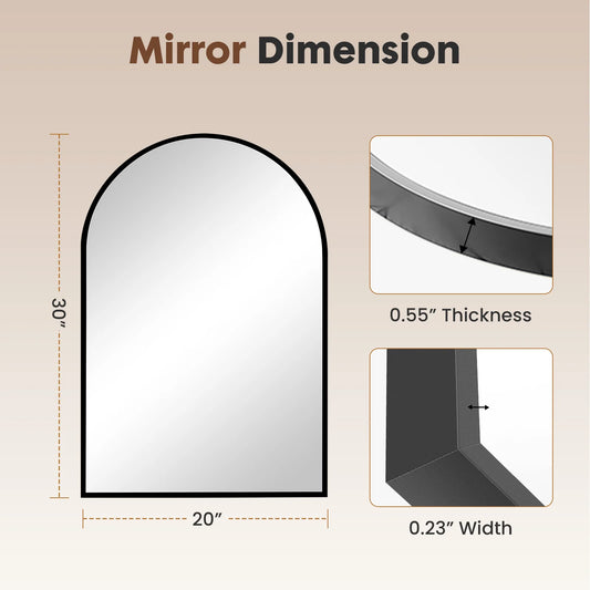 JHK Arched Metal Framed Bathroom Mirrors For Wall Decor