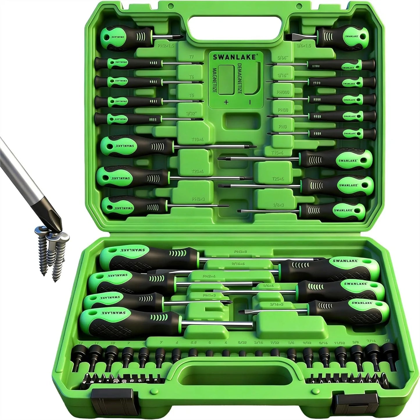 Magnetic Screwdriver Set 86Pcs Slotted Phillips Torx Bits Nut Drivers