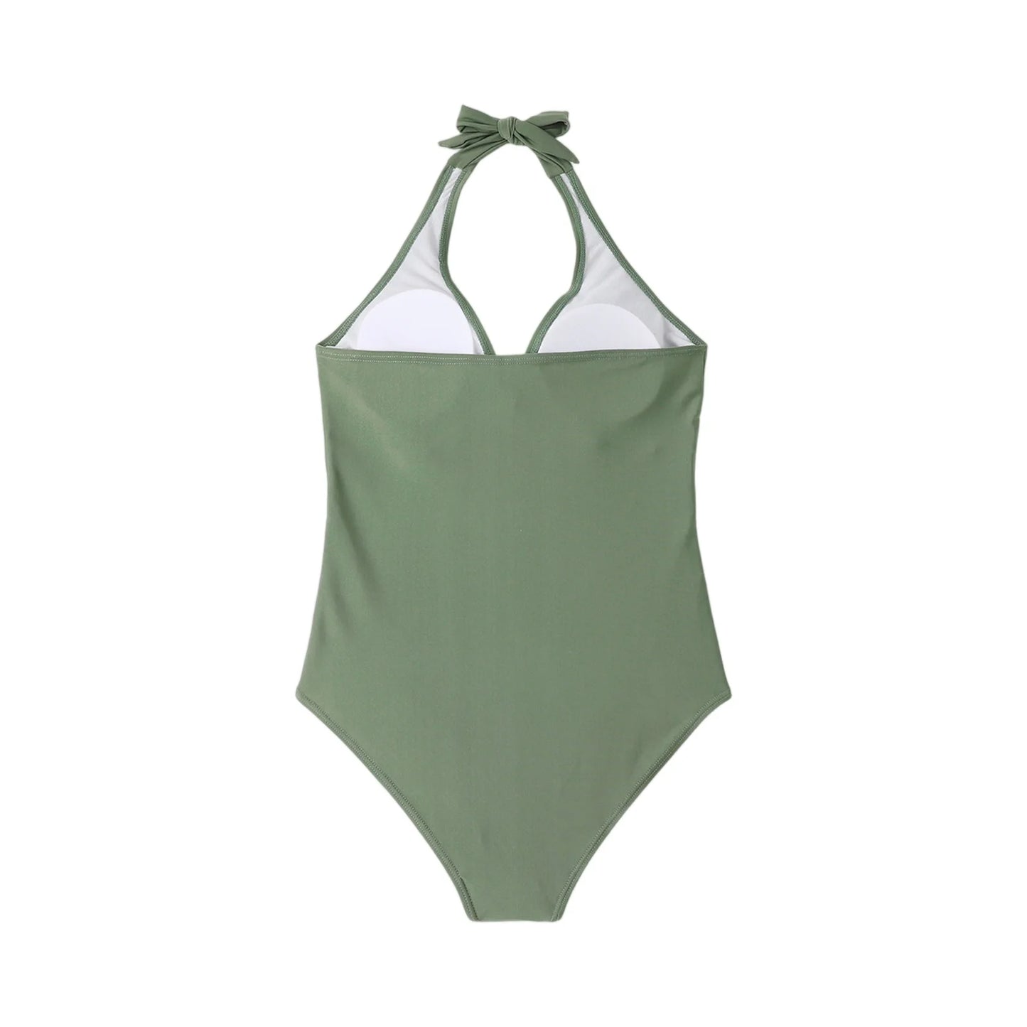 NONECN Tummy Control Cross Front Striped One Piece Swimsuit