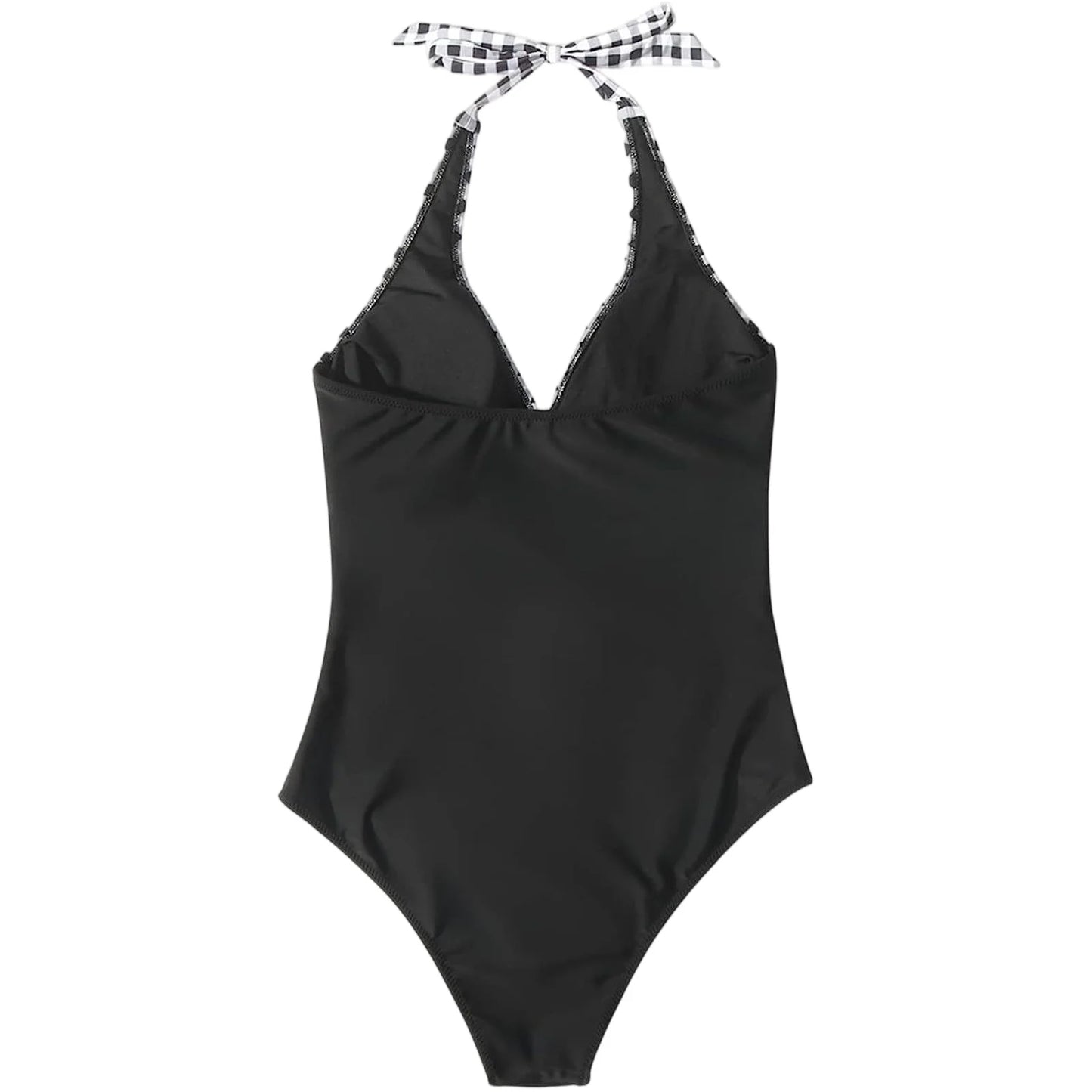 NONECN Tummy Control Cross Front Striped One Piece Swimsuit