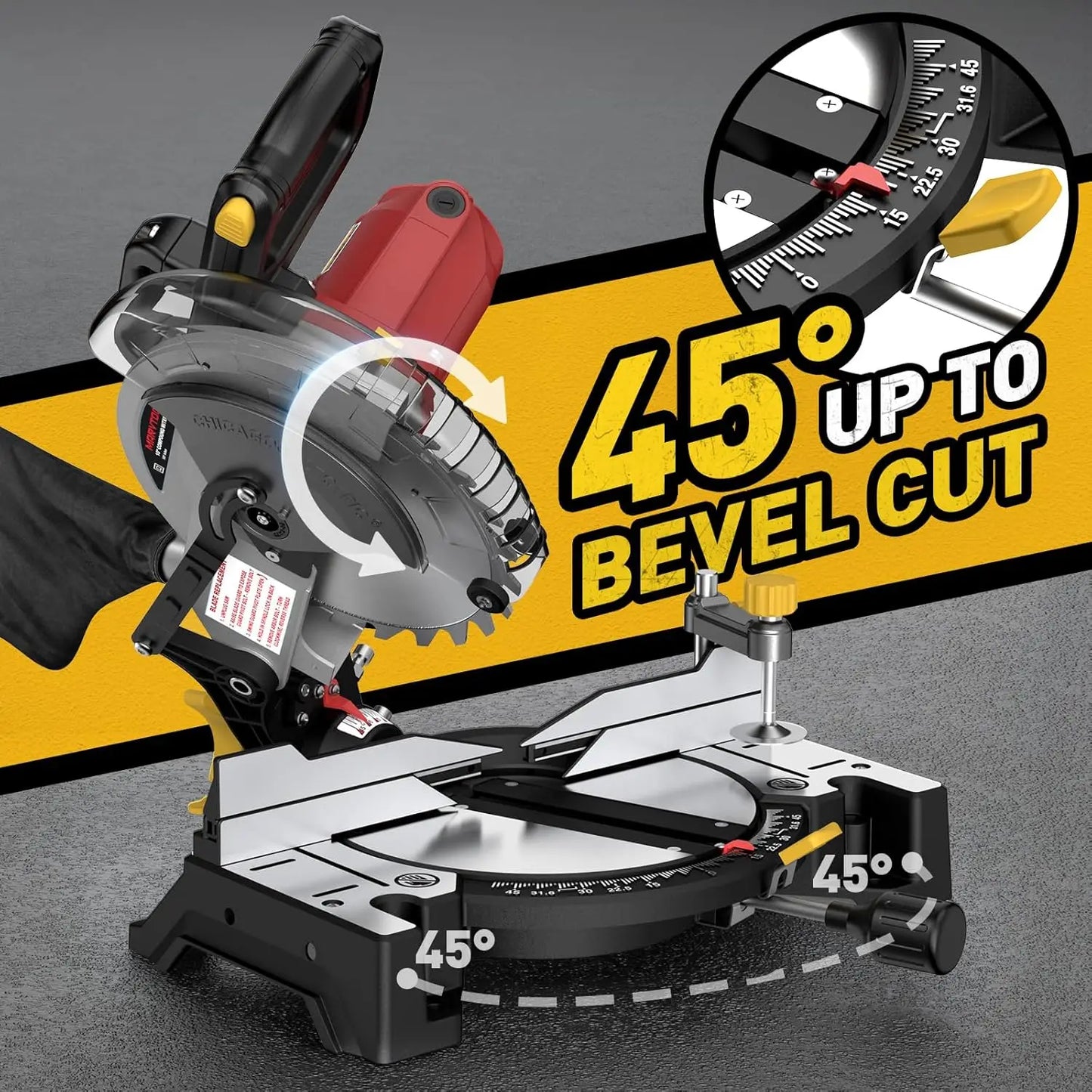 Compound Miter Saw 15 Amp 5000 RPM Left Single Bevel