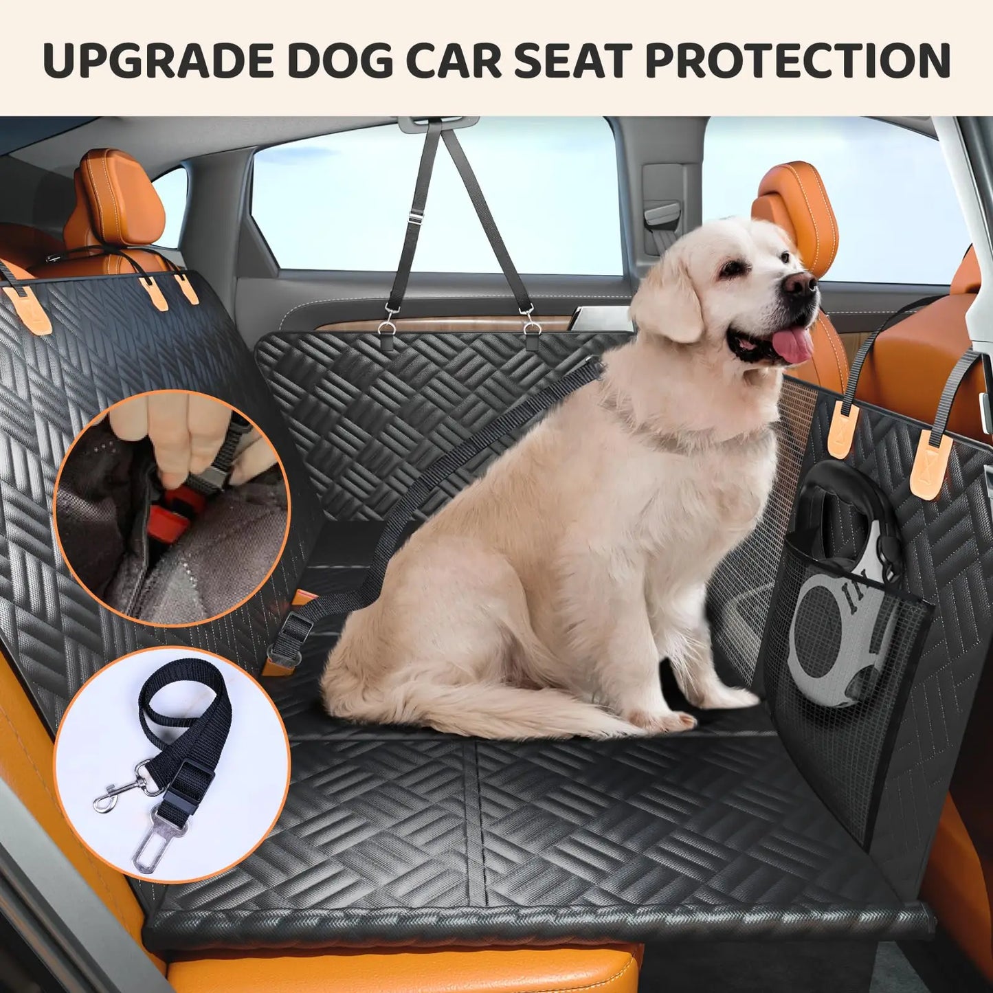 NONECN Dog Hammock Rear Seat Cover With Hard Bottom Extender