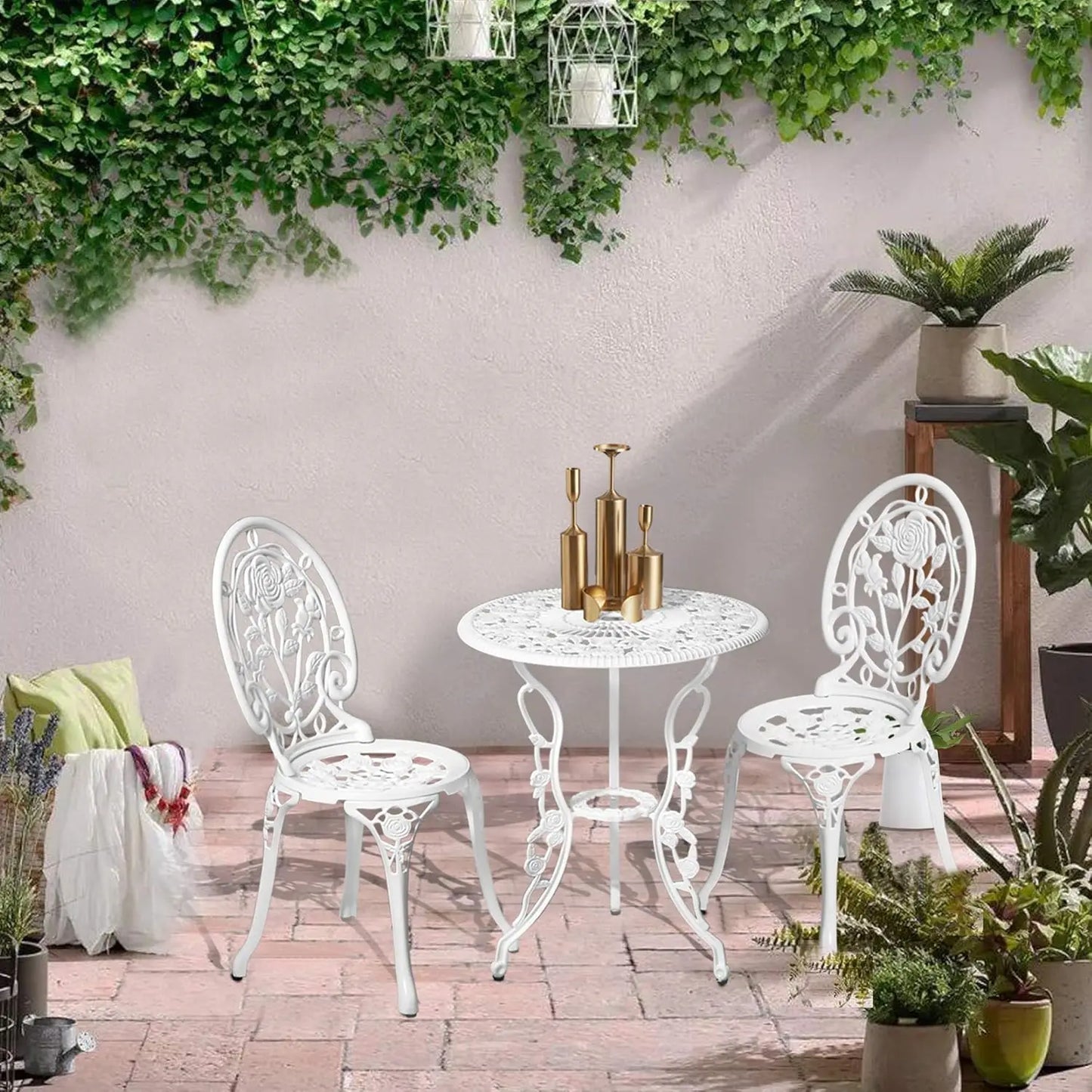 Bistro Table And Chairs Set Outdoor Patio Cast Aluminum
