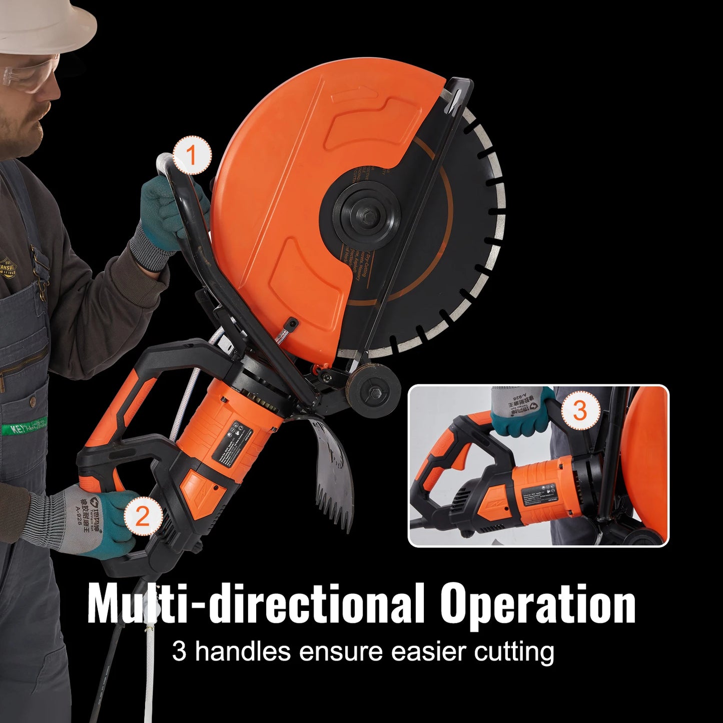 Electric Concrete Saw 3200W 15A Motor Wet Cutting Tool