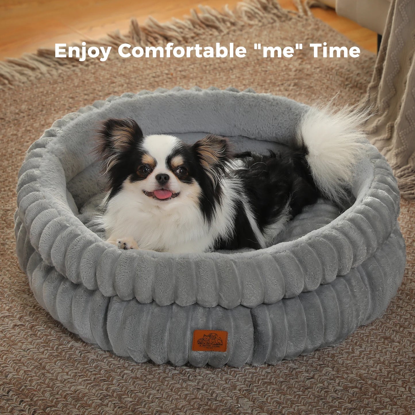 PAWZ Road Dog Bed Indoor Washable Round Pet Bed Premium