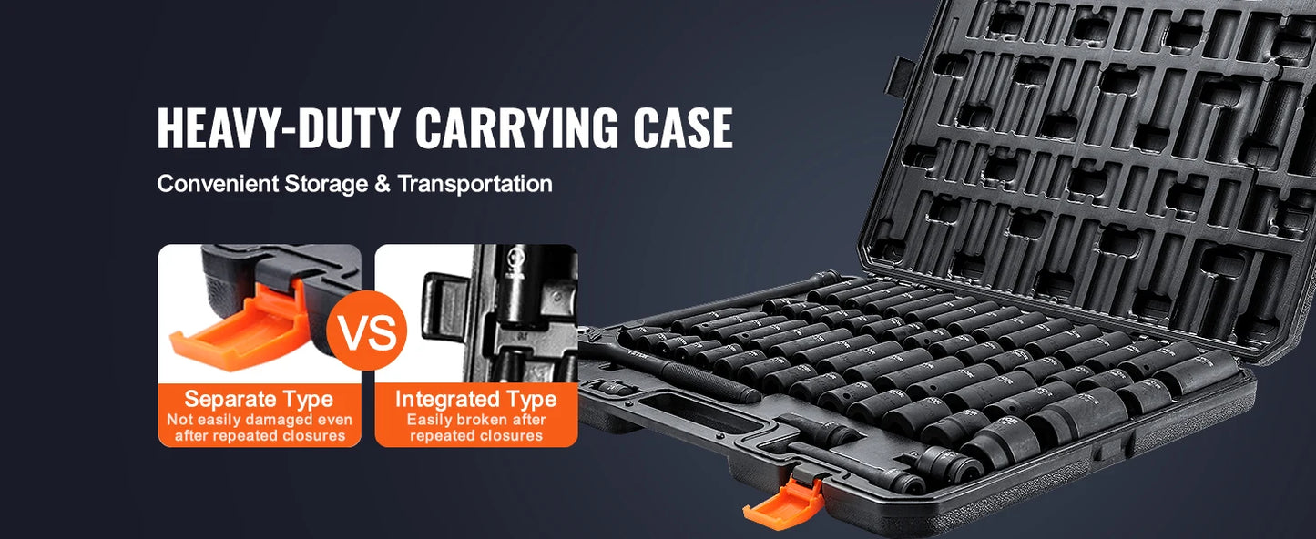 SucceBuy 65 Piece CrV Alloy Steel Impact Socket Set