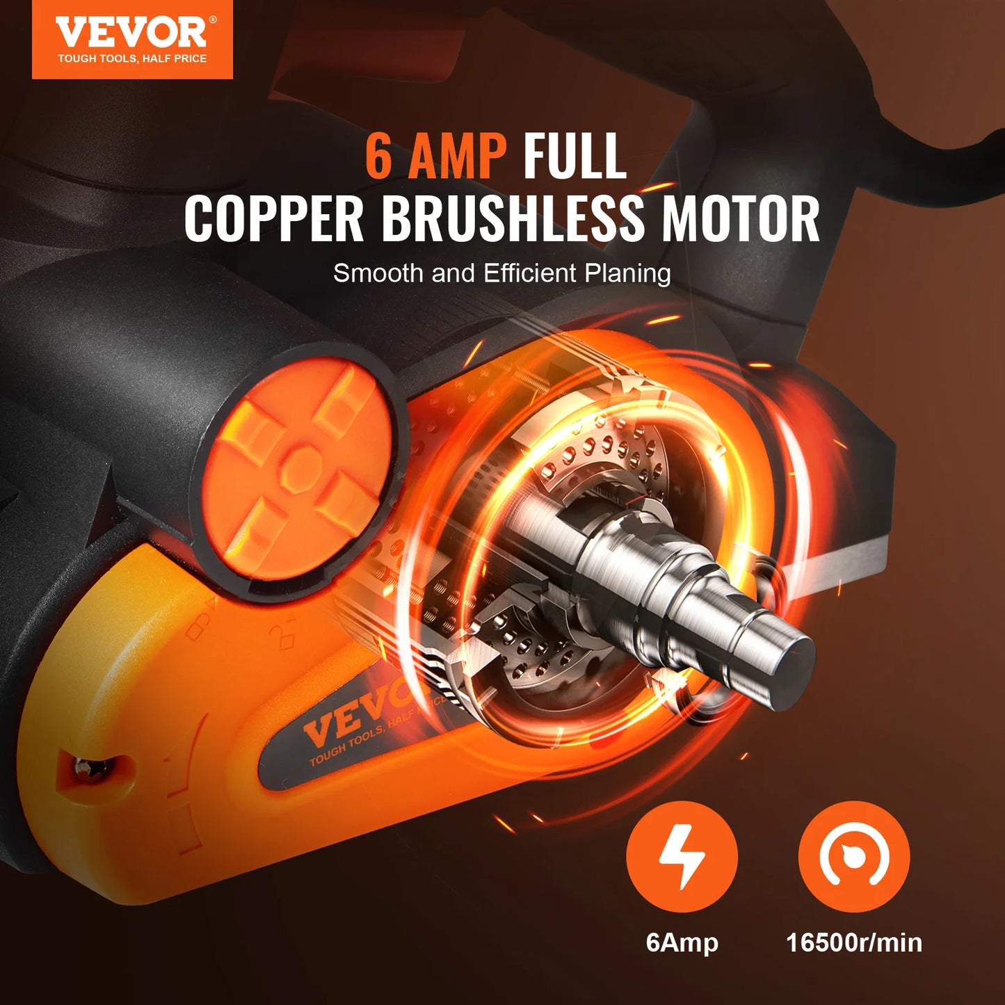VEVOR Electric Hand Planer 16500 RPM Corded Woodworking Tool