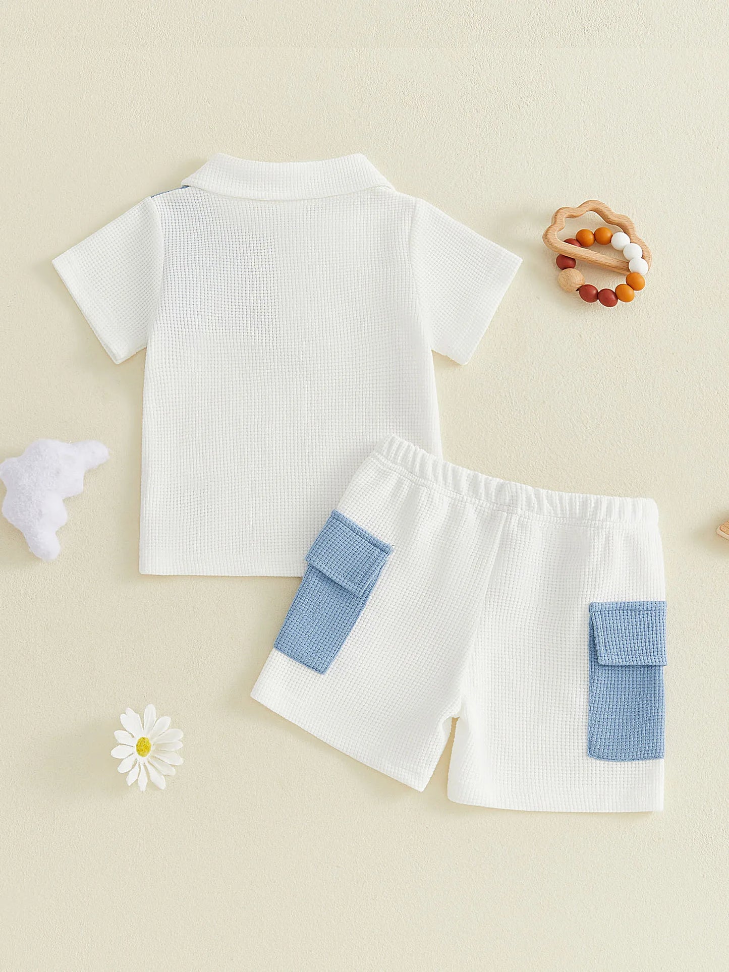 Infant Boy Summer Shirt And Cargo Shorts Set For Playtime