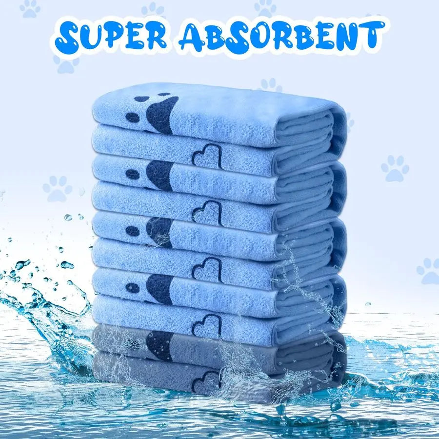 Dog Grooming Towels 12 Pack Microfiber Absorbent Quick Drying