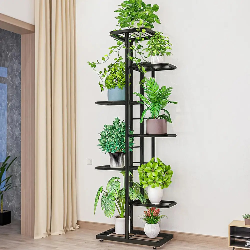 TWISTER.CK 8-Tier Garden Plant Stand Metal Tiered Shelf For Potted Plants