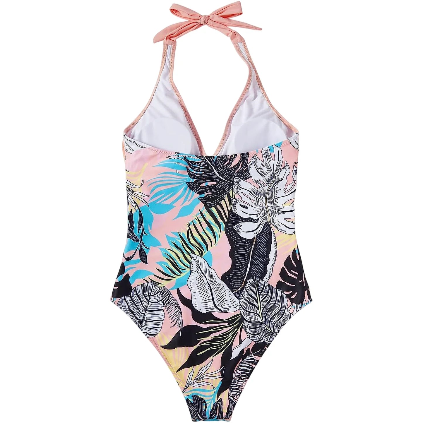 NONECN Tummy Control Cross Front Striped One Piece Swimsuit