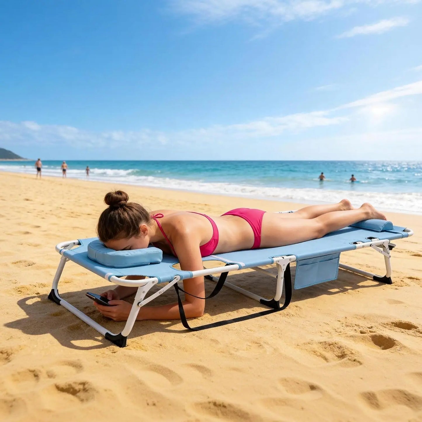 3 In 1 Sun Tanning Chair Folding Chaise Lounge
