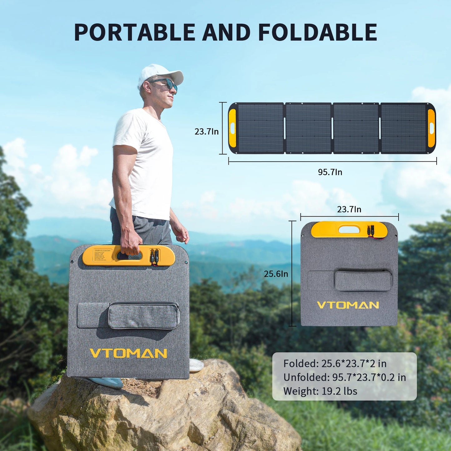 VTOMAN VS200 Portable Solar Panel 200W Outdoor Generator