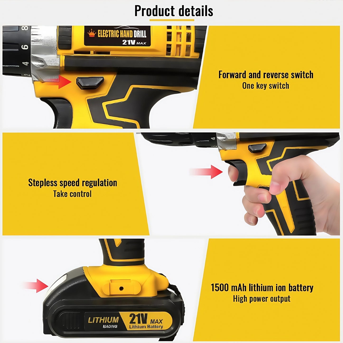 21V Cordless Drill Set for Home DIY Projects Includes Battery