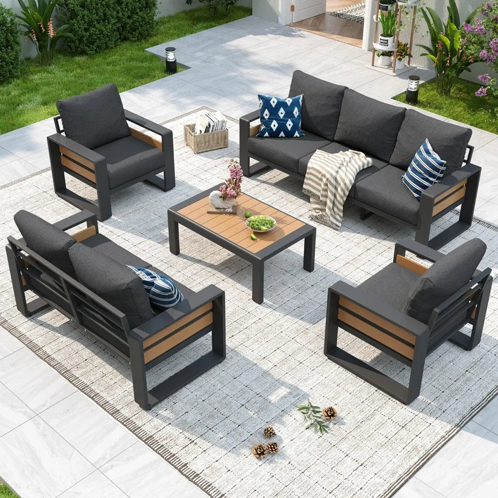 XIAOLANG Aluminum Patio Furniture Set Outdoor Sectional Olefin Cushions