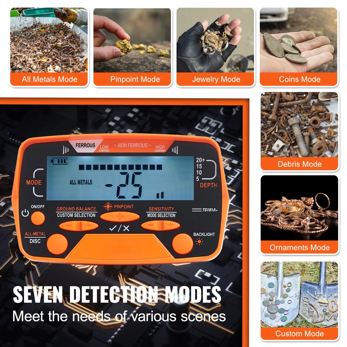 SucceBuy Metal Detector For Adults And Kids With Waterproof Coil