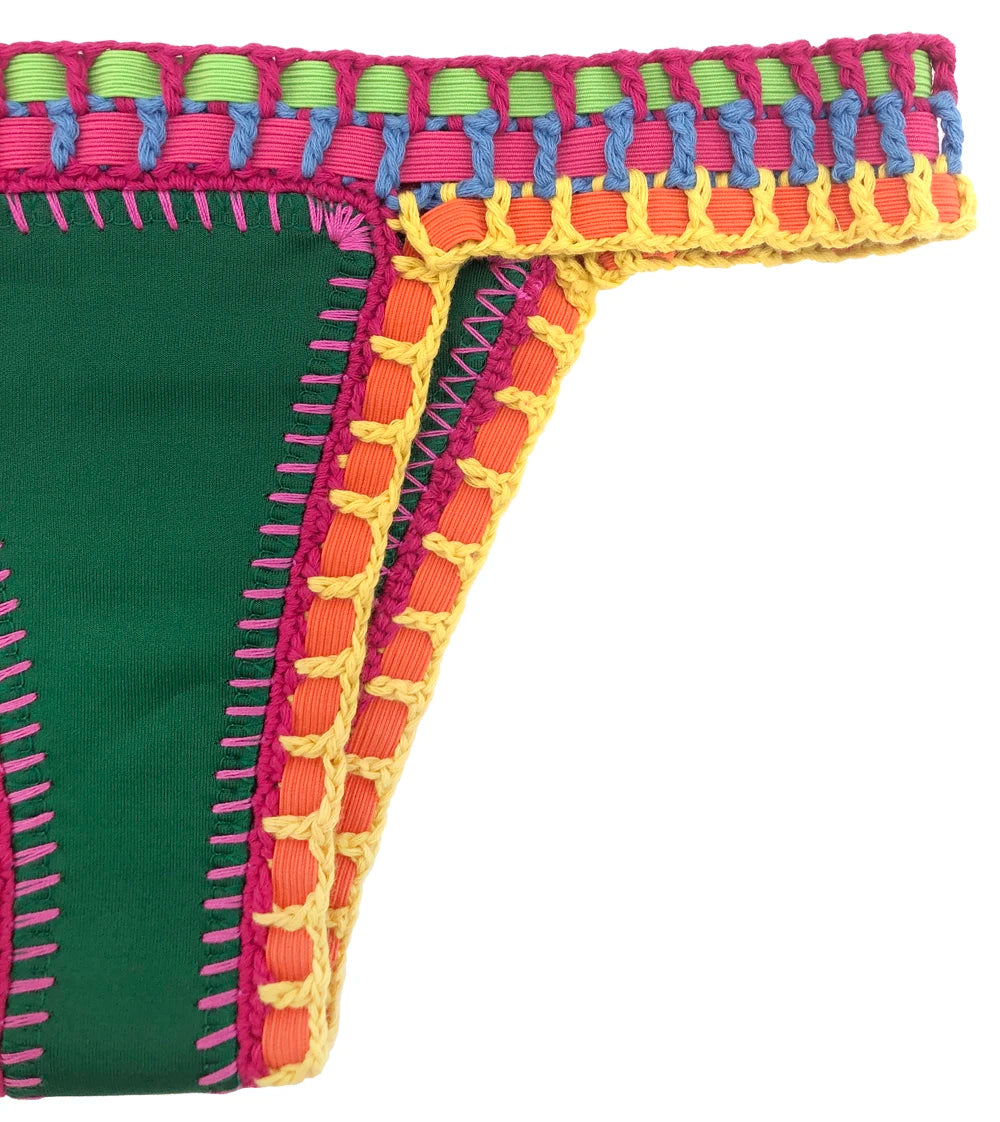 NONECN Crochet Two-Piece Bikini Set For Women Swimwear