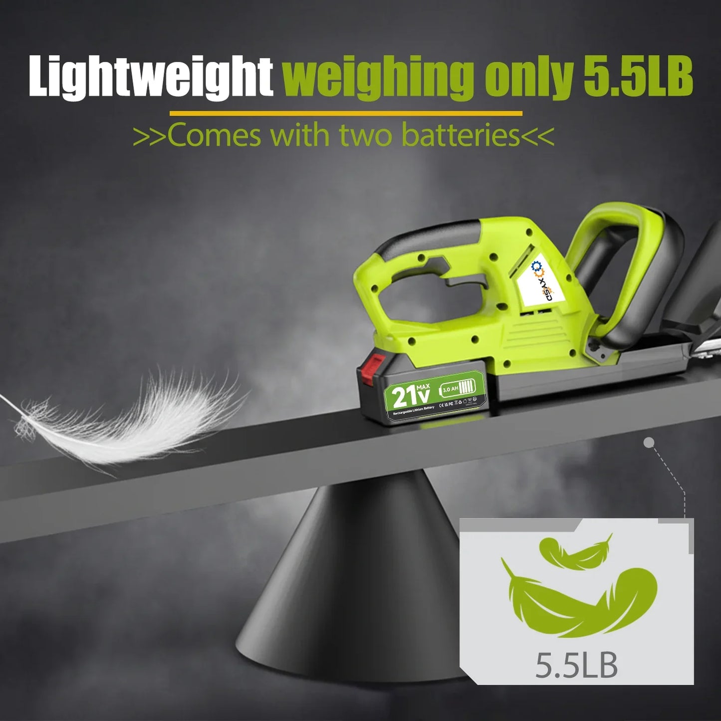 Brushless Electric Hedge Trimmer With Safety Lock Includes Batteries Blade Guard