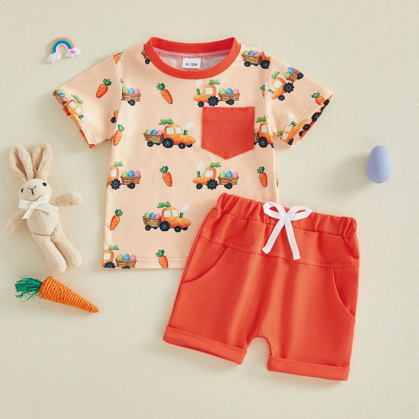 Easter Bunny Print Baby Girls 2 Piece Clothing Set