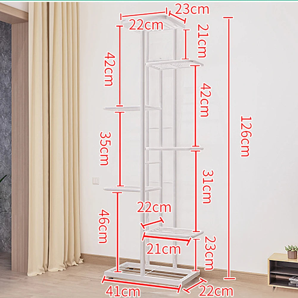 TWISTER.CK 8-Tier Garden Plant Stand Metal Tiered Shelf For Potted Plants