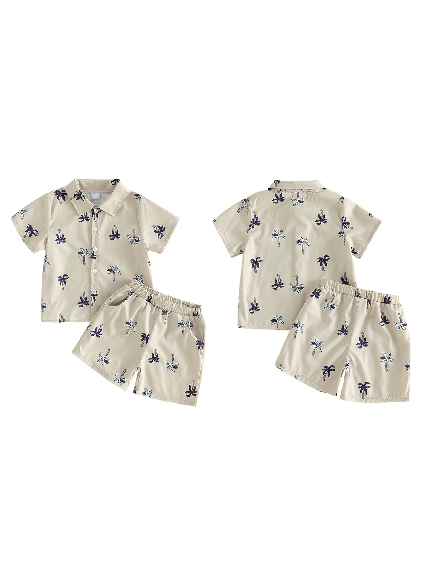 2 Baby Boy Summer Set Short Sleeve Shirts And Shorts