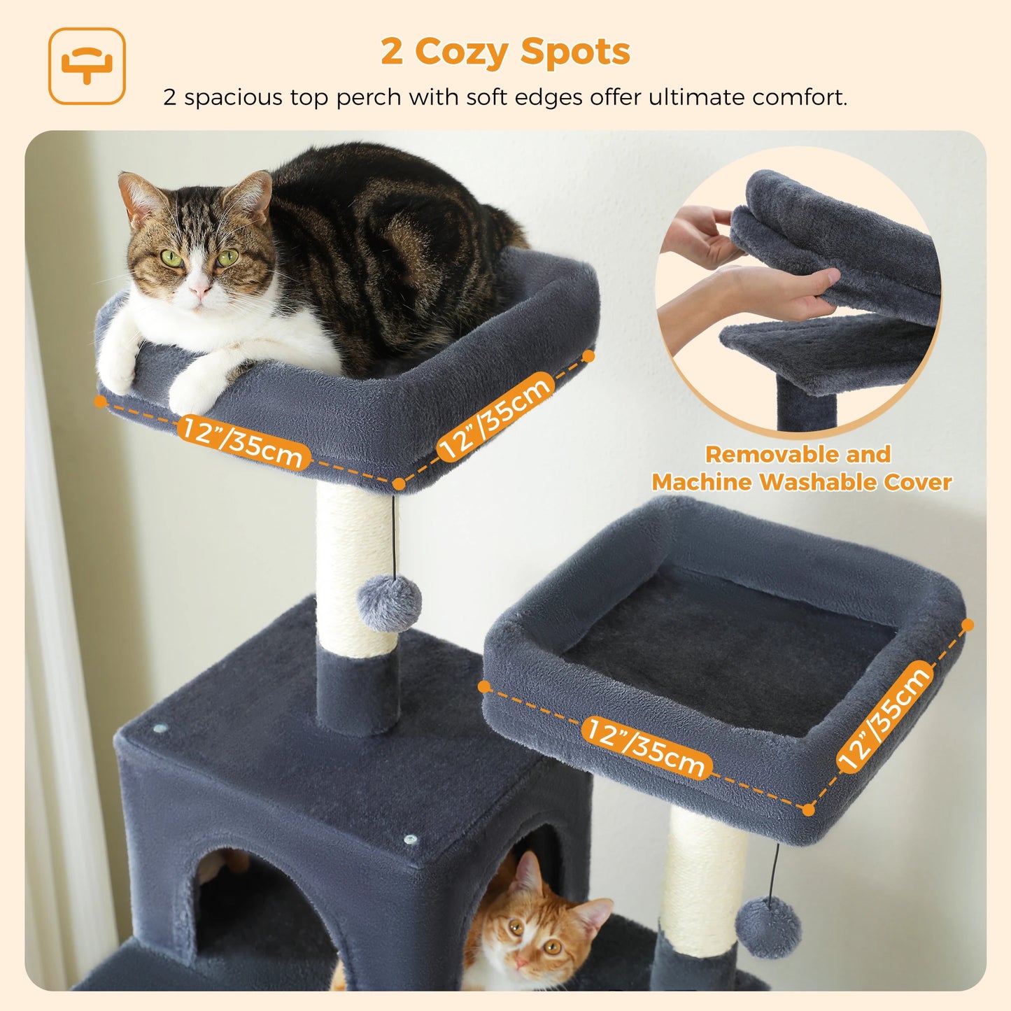 PAWZ Road Cat Tree Tower With Sisal Scratching Posts Hammock
