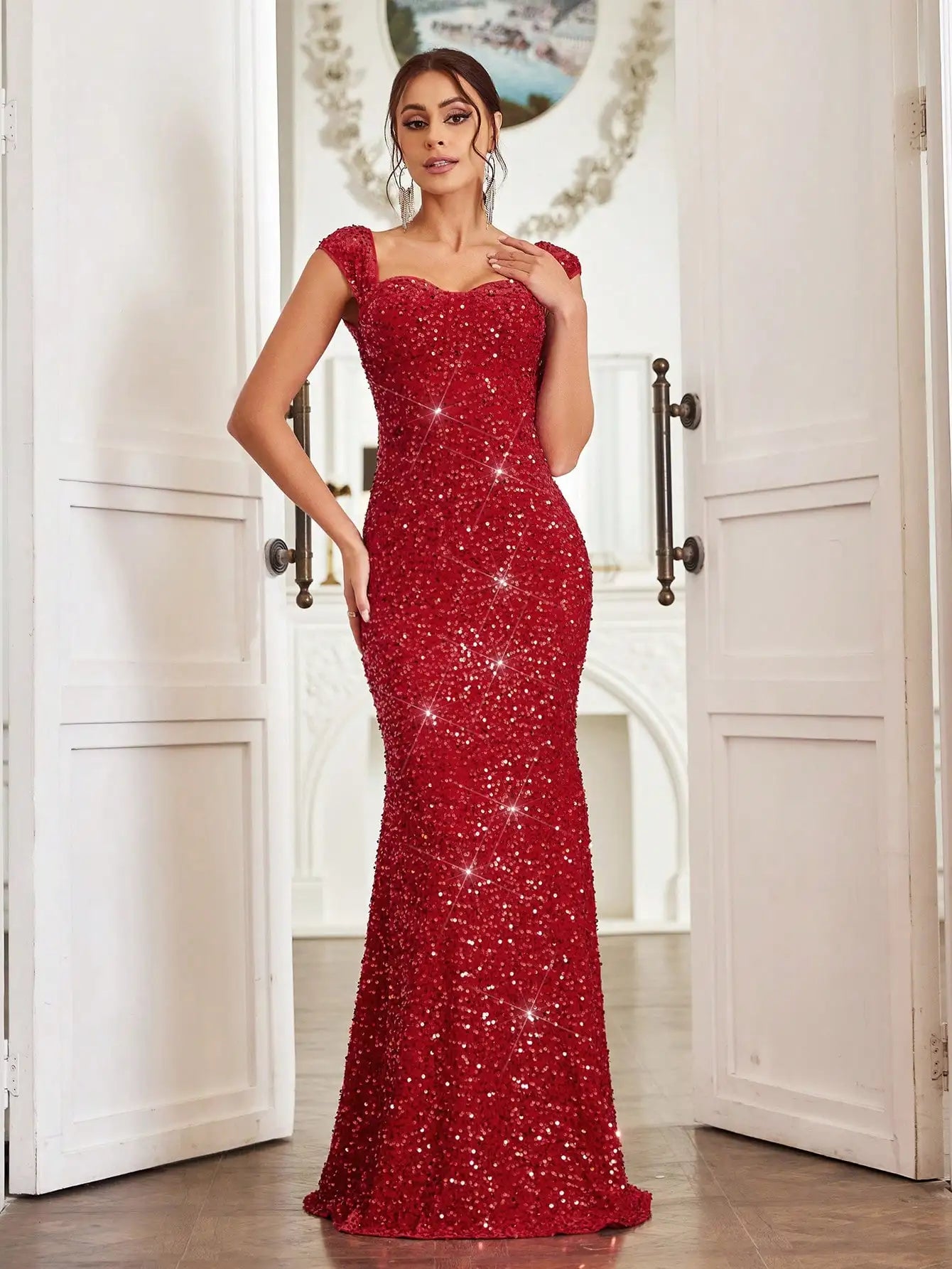 Sequined Mermaid Evening Dress For Prom And Holiday Parties