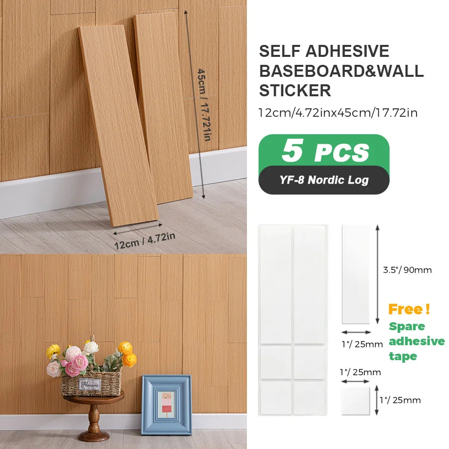 Self Adhesive Wooden Wall Stickers 10 Piece Pack Indoor Use