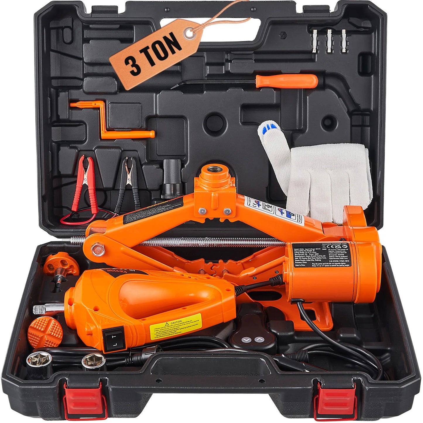 SucceBuy 3 Ton Electric Scissor Car Jack Kit With 12V Electric Impact Wrench