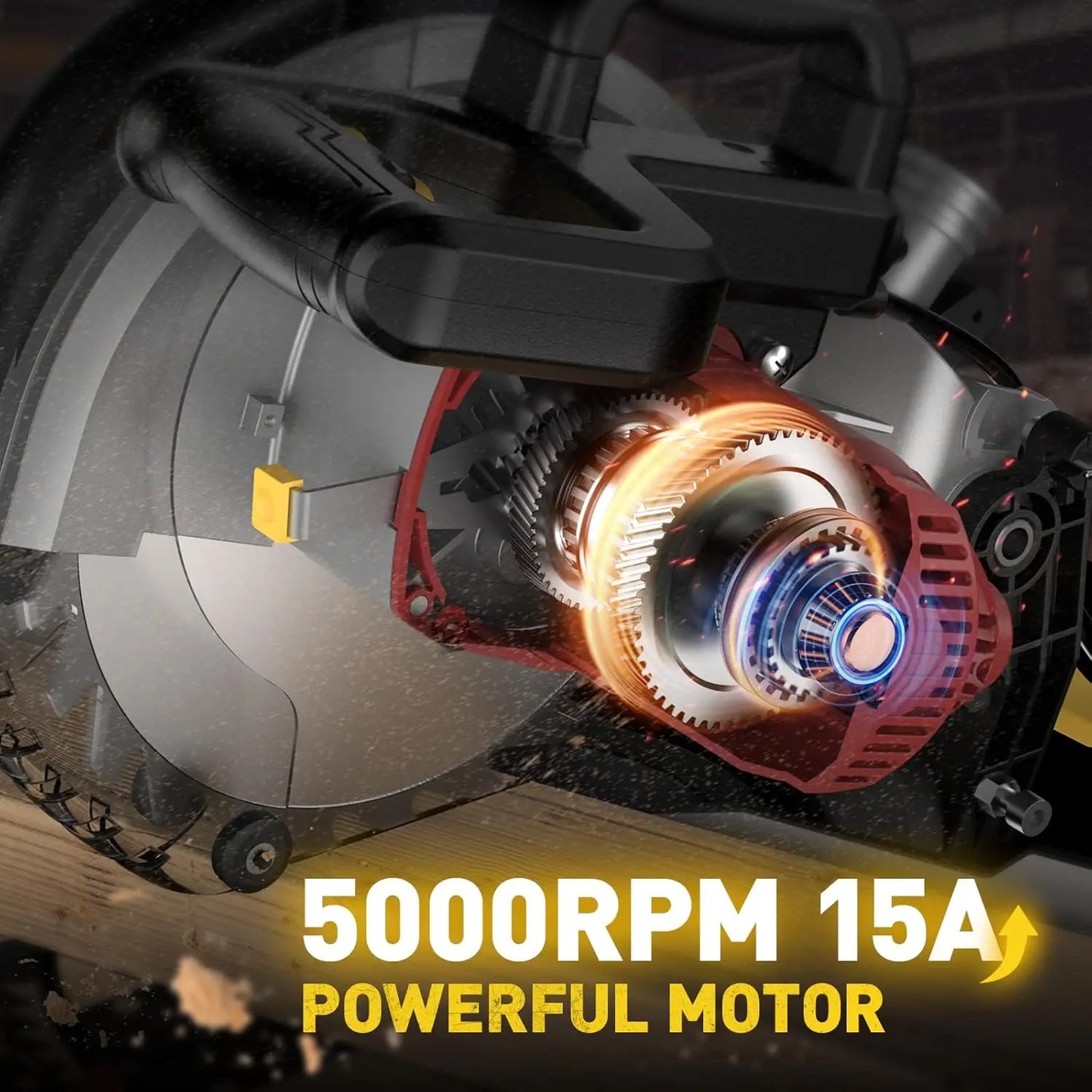 Compound Miter Saw 15 Amp 5000 RPM Left Single Bevel