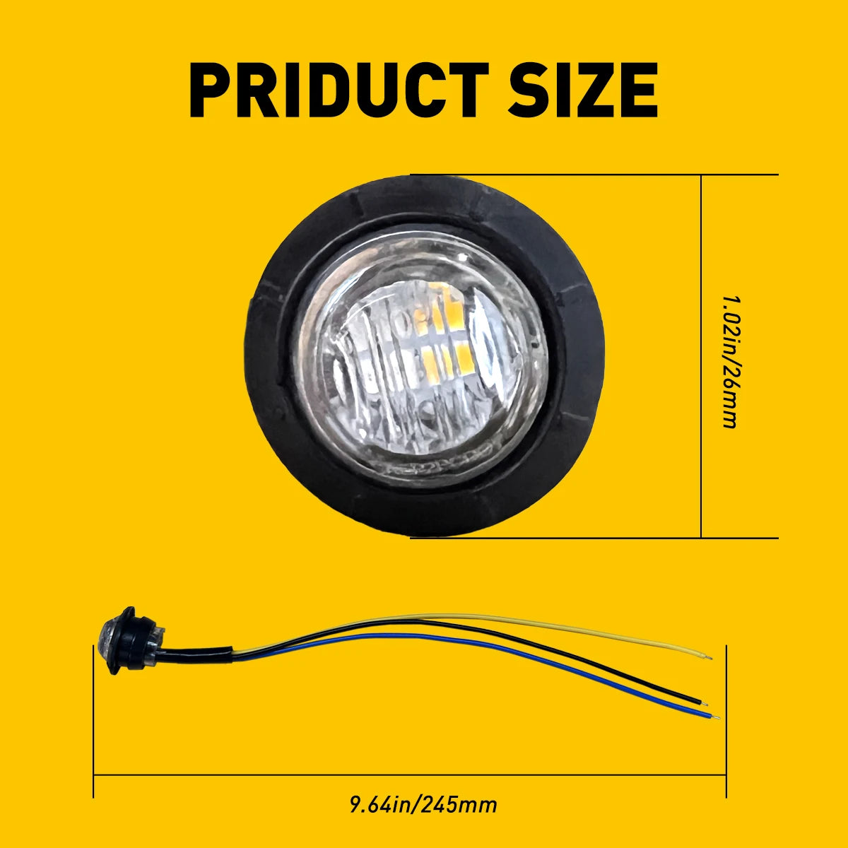 Auxito 20Pcs Dual Led Clearance Side Marker Lights For 12 24V Trailers