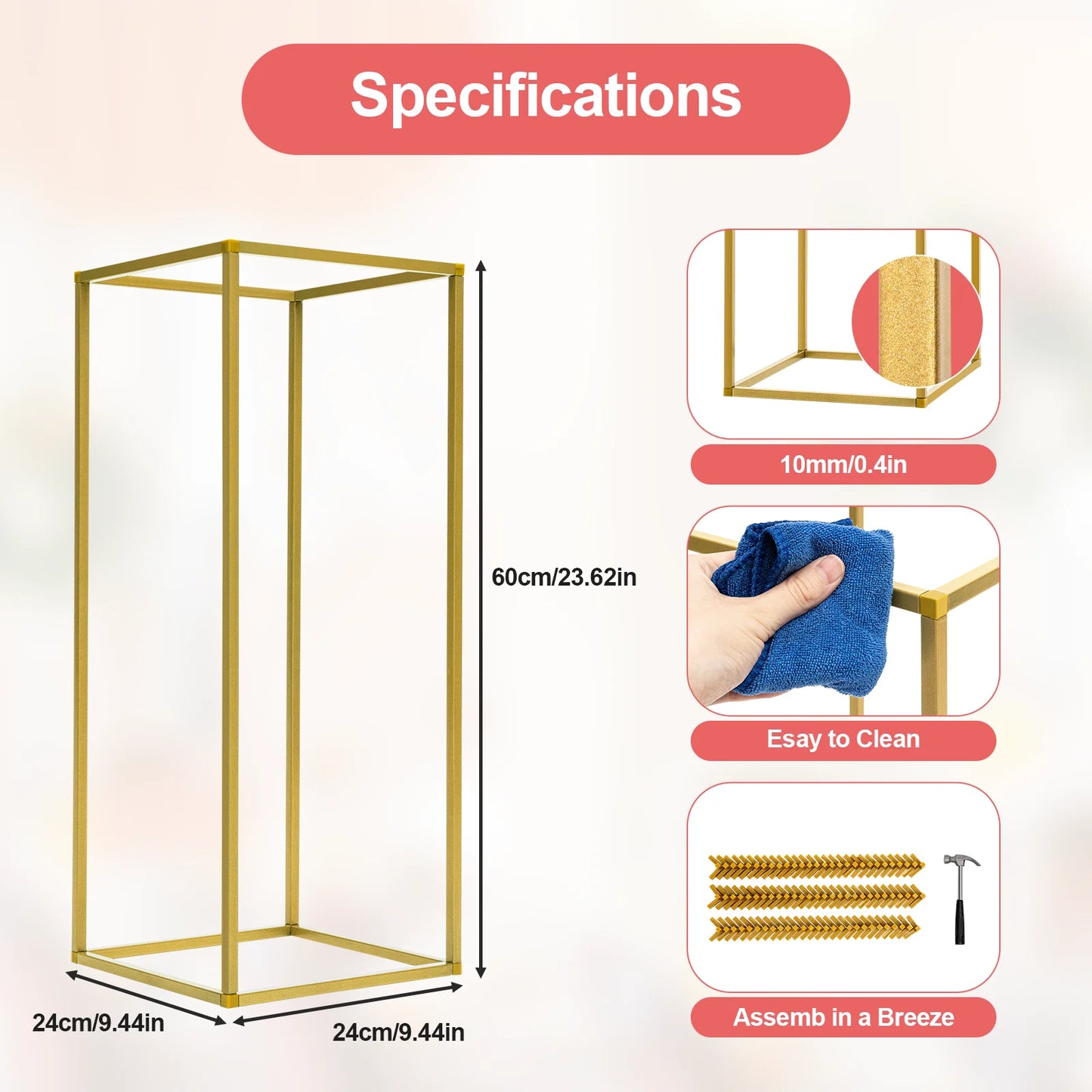Wedding Flower Stand Set Metal Column Rack Balloon Holder Decor