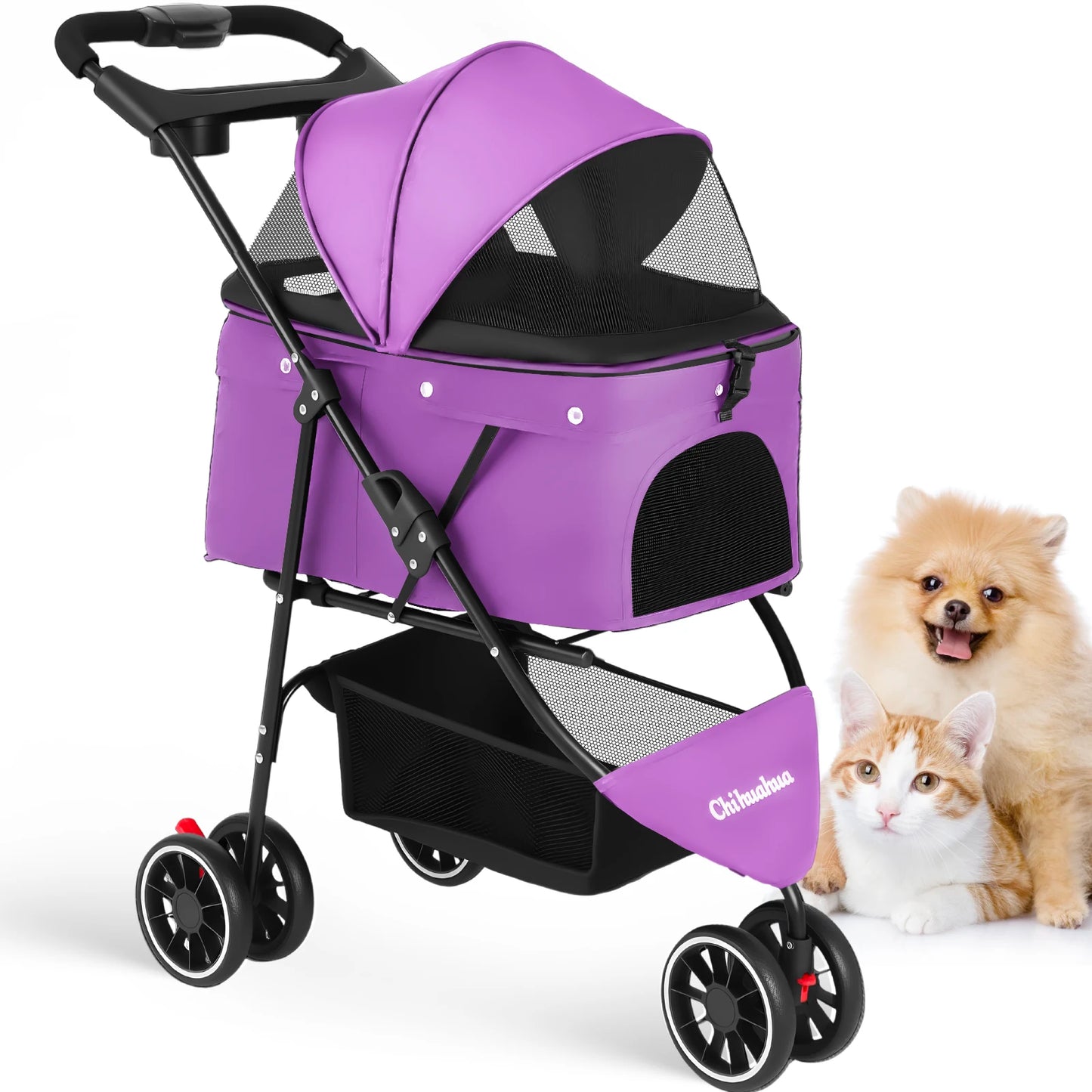 Chihuahua Pet Stroller For Dogs And Cats Foldable Portable