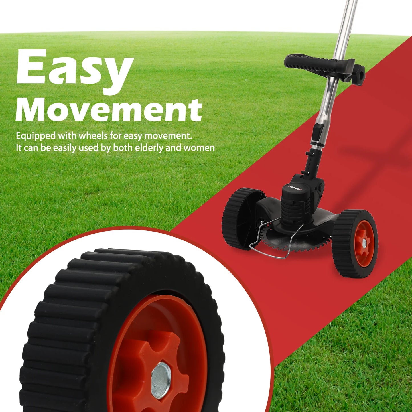 Cordless Electric Weed Wacker 21V With 2x2.0Ah Battery