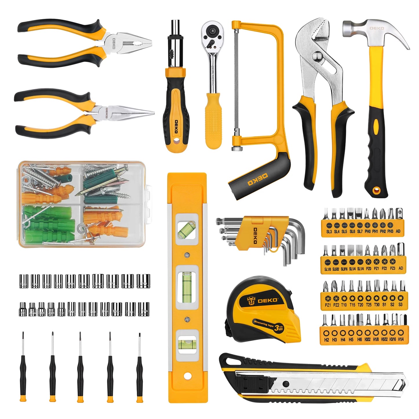 DEKOPRO 228 Piece Socket Wrench Tool Set With Toolbox