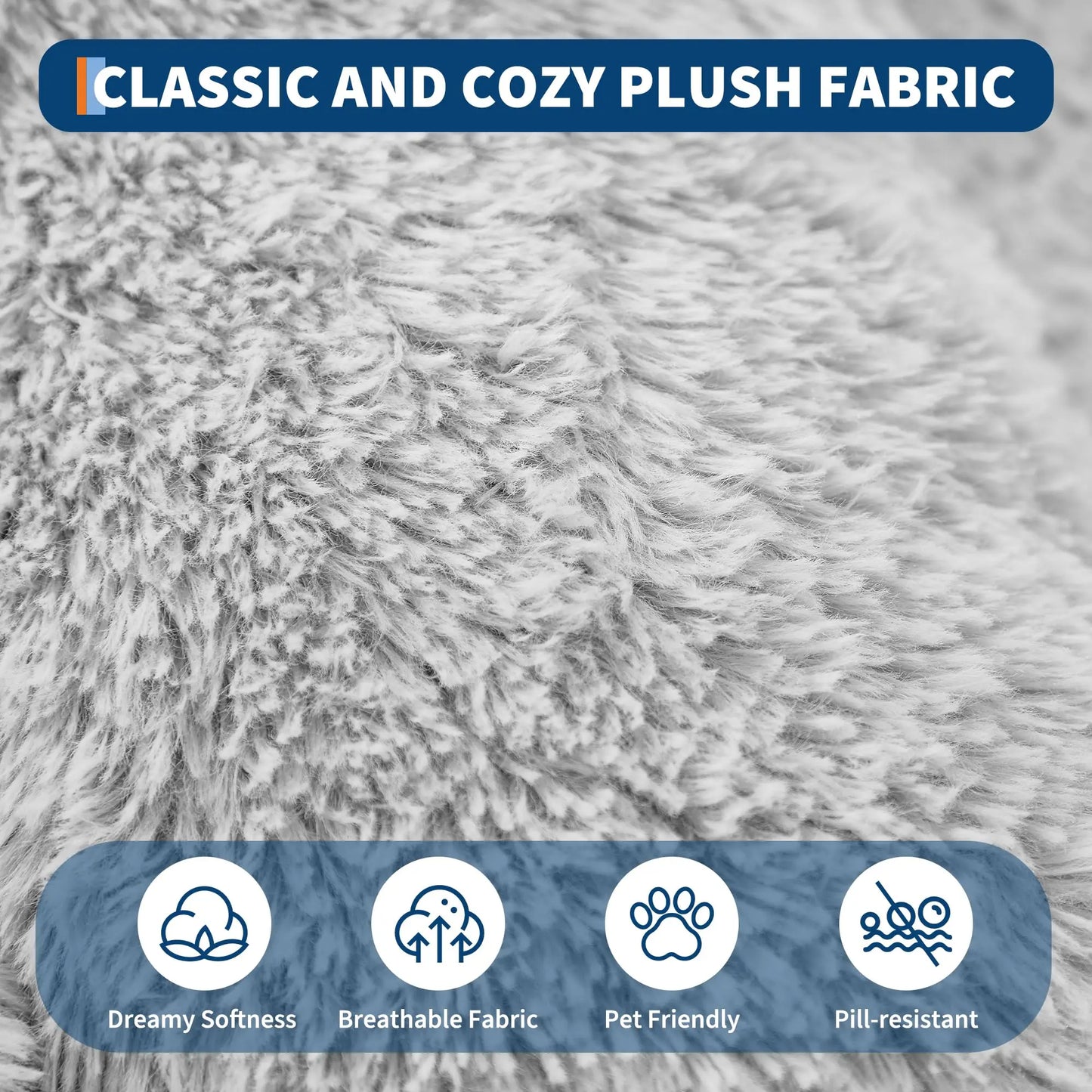 HiMISSCN Human Dog Bed Memory Foam Orthopedic Faux Fur Pillow
